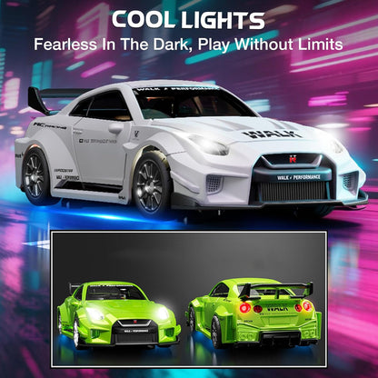 1/43 Scale RC Drift Car, Mini 911 RC Model Car 2.4GHz 4WD RC Alloy D43 Vehicles with Gyro & LED Lights Toys