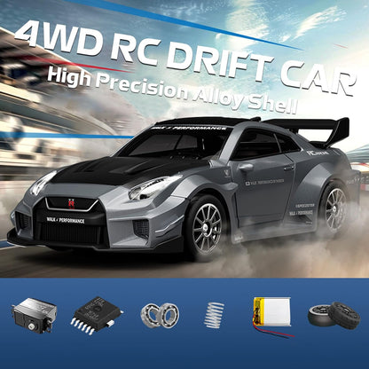 1/43 Scale RC Drift Car, Mini 911 RC Model Car 2.4GHz 4WD RC Alloy D43 Vehicles with Gyro & LED Lights Toys